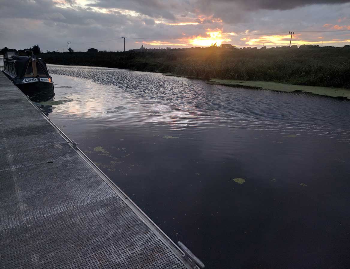 River Witham at dusk, Washingborough Mooring Point, August 2016